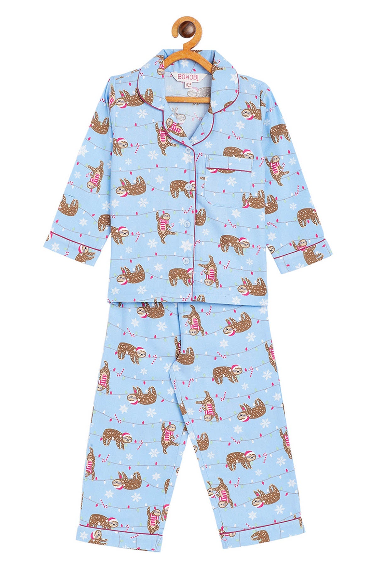 Buy Blue Cat Print Top & Pajama Online
